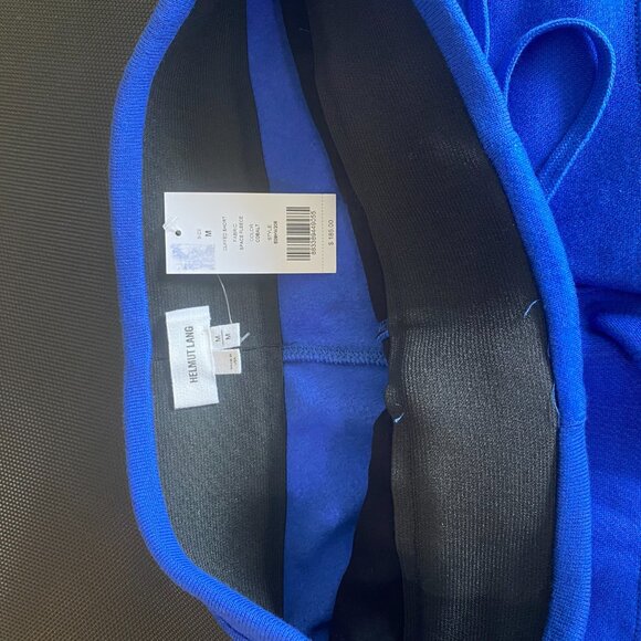NWT HELMUT LANG Blue Cotton Blend Drawstring Sweat Track Shorts Size M $185 - Picture 3 of 5